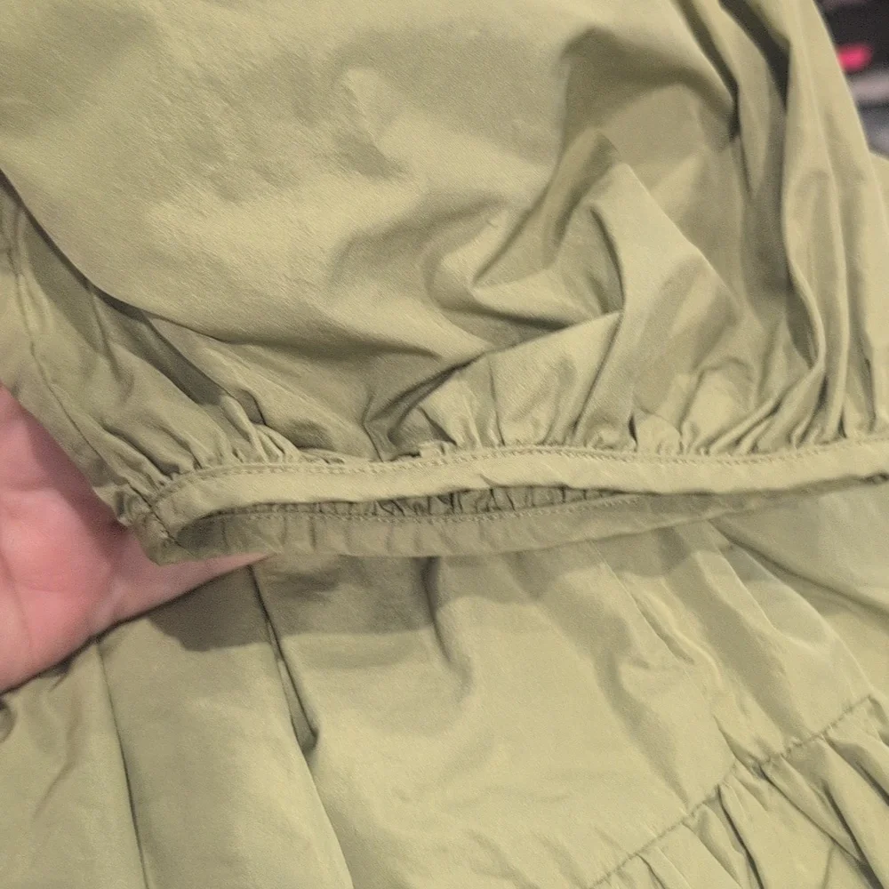 Aritzia Wilfred  Fantasy Babydoll Dress Pistachio Green Puff Sleeve - Picture 9 of 9